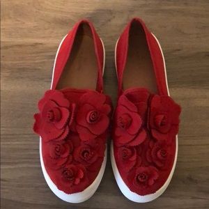 Platform red Caslon sneakers.  Worn only once!